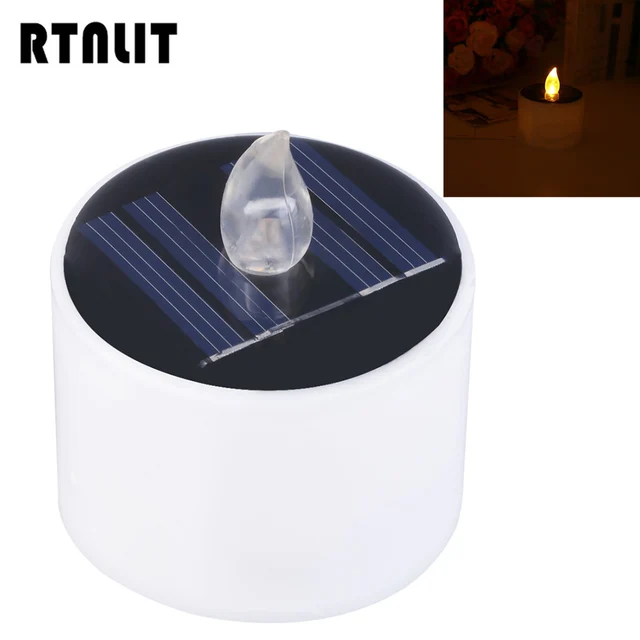 Electronic Solar Ed Flameless Led Tea Light Candle Lamp Night Electronic Solar Ed Flameless Led Tea Light Candle Lamp Night For Party Birthday Wedding Decoration Gift