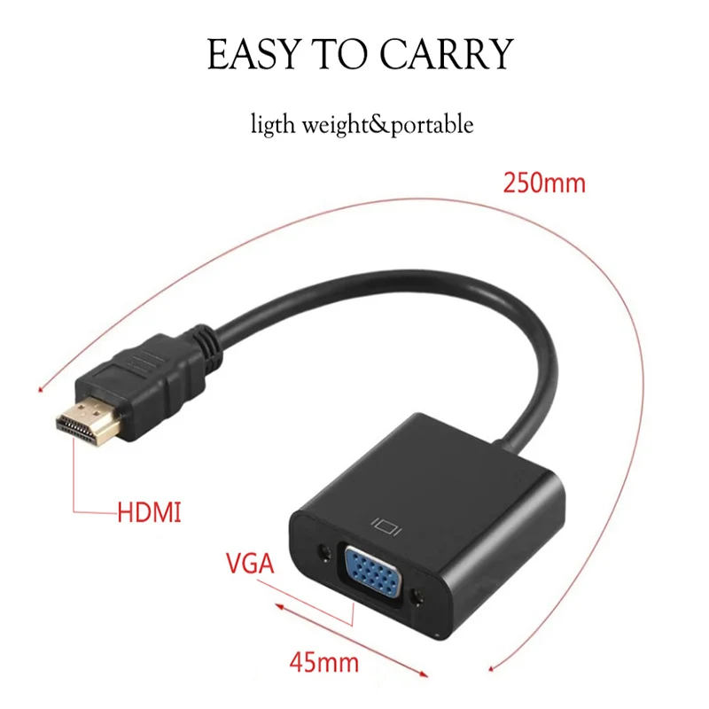 1080P HDMI к VGA адаптер конвертер Папа мама кабель Разъем для ПК ноутбука планшета ПК| |