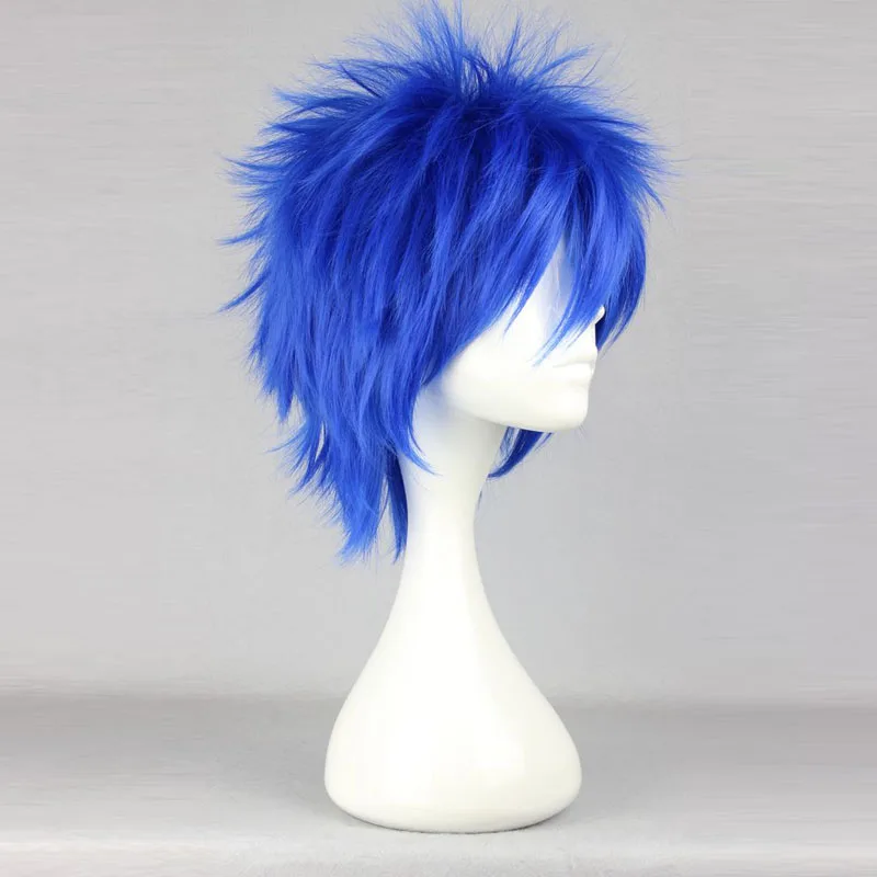 MCOSER 35 см короткие синтетические парики синего цвета Косплей Высокая температура волокна волос WIG-023F