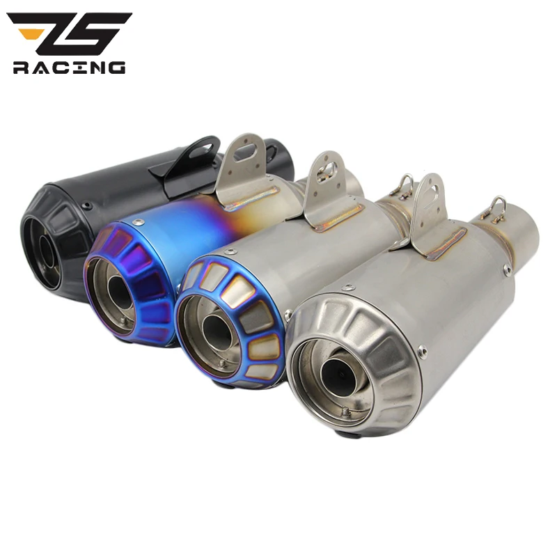 

ZS Racing Universal Motorcycle Motocross Modified Scooter Akrapovic Exhaust Muffle Pipe CBR125 CB400 CB600 YZF FZ400 Z750 Z1000
