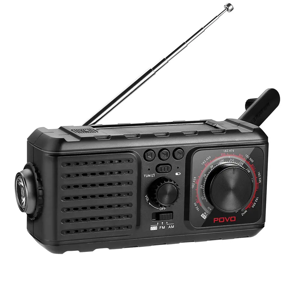 

NEW Solar Crank NOAA Weather Radio For Emergency with AM/FM Flashlight Reading Lamp And 2000mAh Power Bank