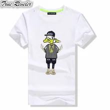 True Reveler Luxury Brand 2017 fashion short Sleeve embroidery Anime Donald Duck Funny Cartoon t-shirt men and women Tees tops