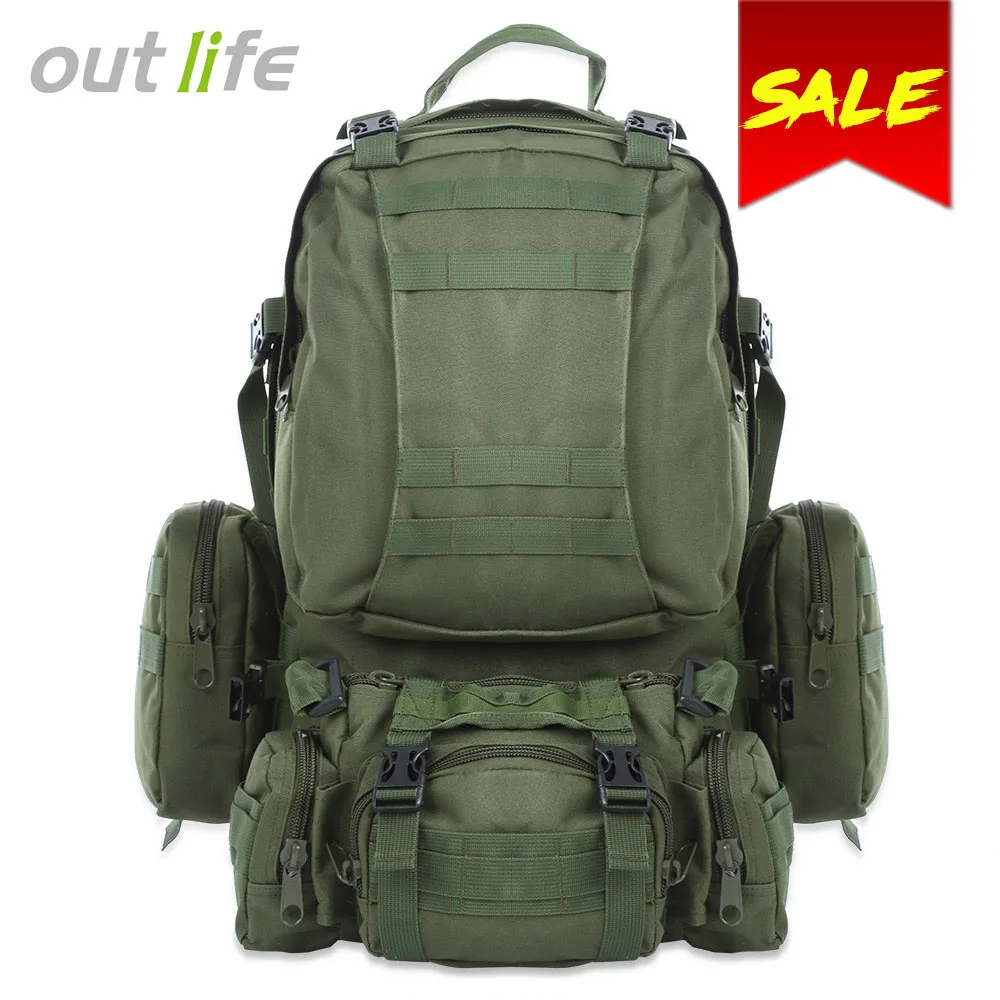 

Outlife 50L Outdoor Backpack Military Molle Tactical Bag Rucksack Camping Hiking Bag Trekking Backpack Camouflage Sport Bag Men