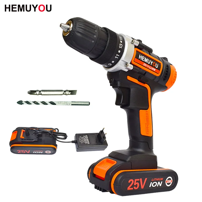 

25V Cordless Screwdriver Electric Screwdriver Mini Electric Drill Handheld Drill Power Tool 2 Speed + Smart Battery Display