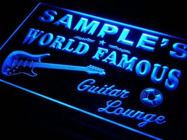 

pf-tm Name Personalized Custom Guitar Band Room Bar Beer Neon Light Signs with On/Off Switch 7 Colors 4 Sizes