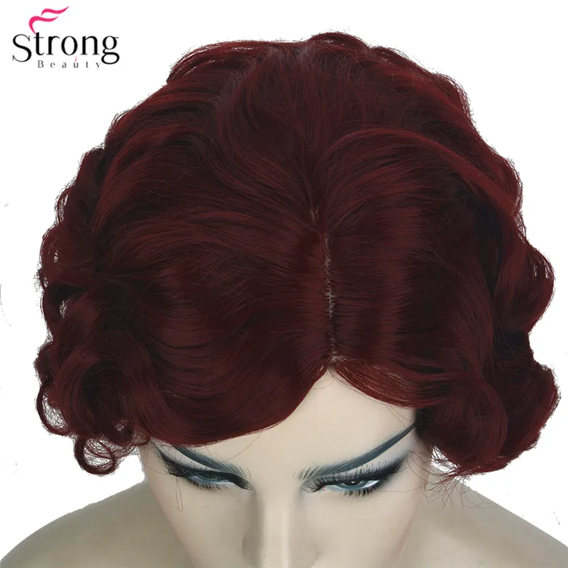 TY 321 #BUG Flapper Wig  Burgundy Retro wigs (7)