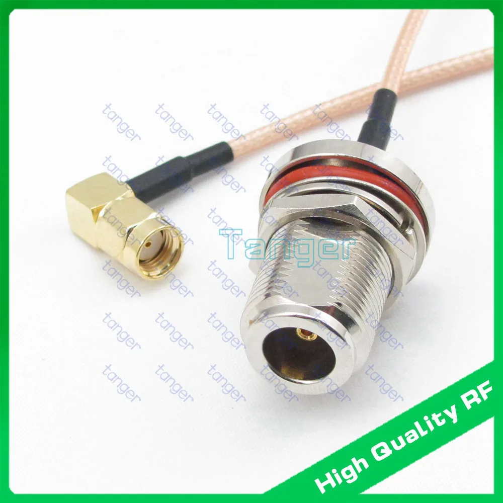 

Tanger RF 20inch 50cm RG316 Coaxial Pigtail Jumper LOW Loss cable with RP-SMA male right angle to N female waterproof with nut