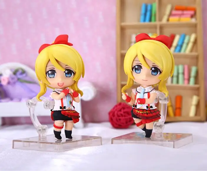

2pcs/set Anime Love Live! School Idol Project Q Version Cute Eli Ayase PVC Action Figure Collectible Model Gift Toy 10cm KT419