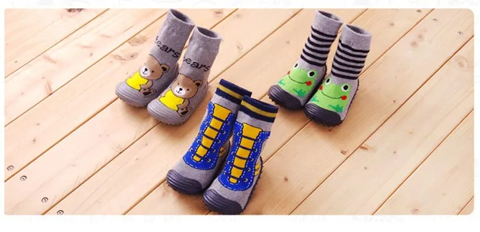 2016 New Home Children Shoes Soft Rubber Warn Socks Cartoon Cotton Boys Shoes Autumn Winter Anti-slippery Slippers Kids 483 (7)