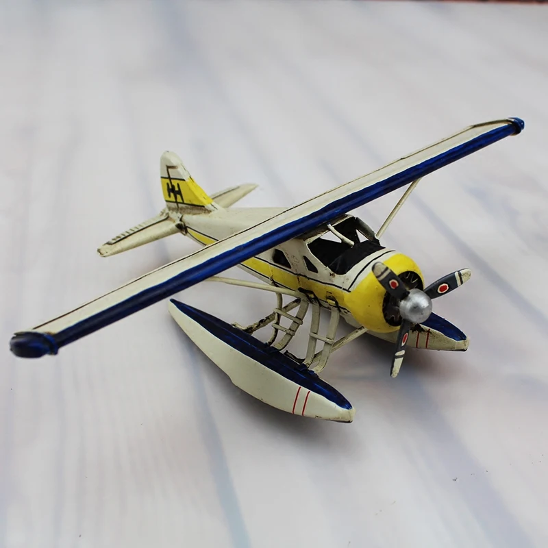 

Seaplane Model 100% Handmade Seaplane Old Iron Sheet Model Sea Plane Decoration 1:12 Retro Metal Guzzi Motor Kid