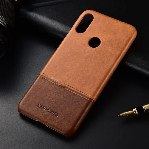 Чехол для Xiaomi Redmi Note 7 Чехол для Redmi Note 7 из натуральной кожи противоударный чехол для телефона роскошный чехол s - Цвет: Хаки