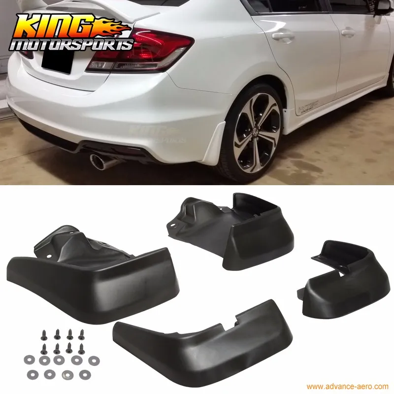 Подходит для 12-14 2012 2013 Honda Civic 4Dr Sedan OE style Mud Flap Guard 4 шт.-PU