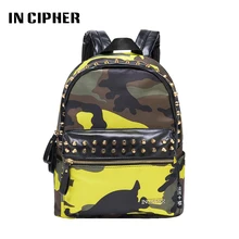 

In Cipher Brand New Mochila Escolar Female Rucksack Rivets Backpack for Women Girl Children School Bag Women Backpack
