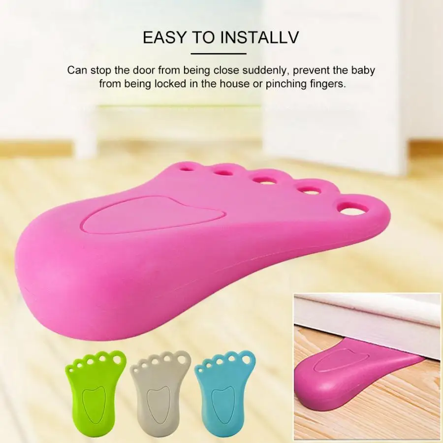 

Lovely Small Feet Safety Door Stop Holder Child Kid Anti-pinch Home Door Card Stopper Safety Door Stopper