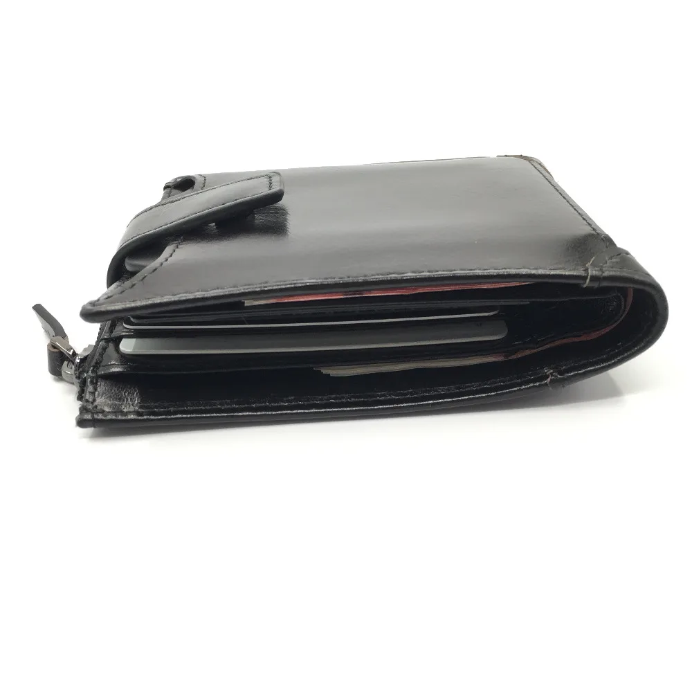 100% genuine leather wallet premium product real cowhide wallets short black wallet  (1)