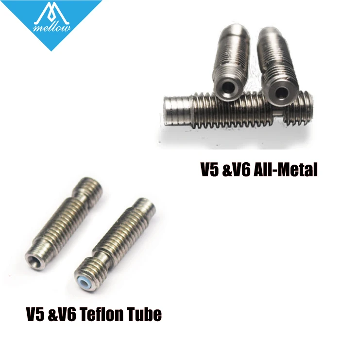 1 шт. 3d принтер сопло горло с тефлоновой трубкой или все металлические или 4,1 мм для 1,75 мм или 3,0 мм E3D V5& V6 J-Head Vocano нагреватель Блок