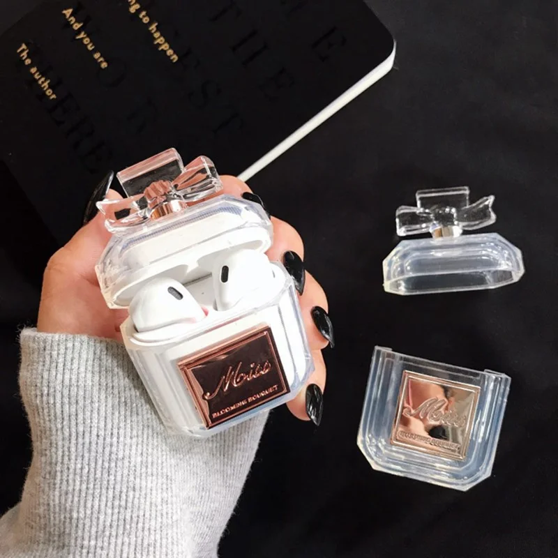 Силиконовый чехол, флакон духов, два цвета, гарнитура для airpods, защитный чехол, роскошный противоударный и прозрачный мягкий чехол из ТПУ