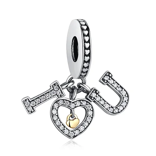 Original 925 Sterling Silver Bead Charms Rose Gold Family Clover Heart Bee Charm Fit Pandora Bracelet Pendant DIY Jewelry Making - Цвет: PY1714