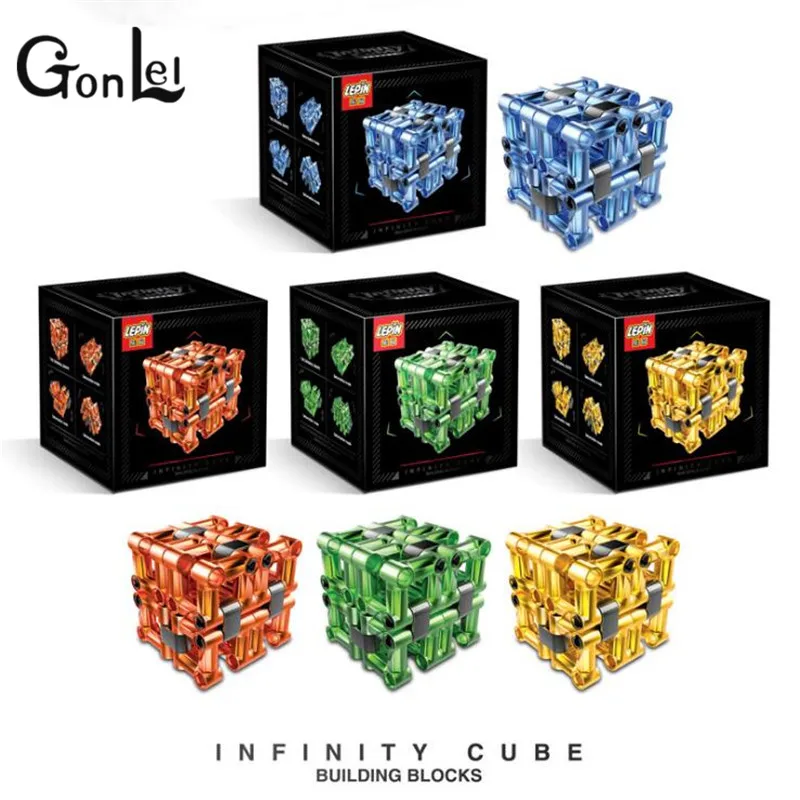 GonLeI Fidget Infinite Cube Toy Building Blocks Squeeze Fun Stress Reliever Fidget Cube Relieves Anxiety Stress