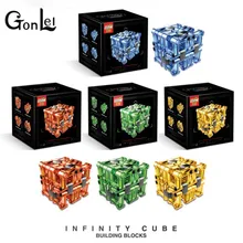 GonLeI Fidget Infinite Cube Toy Building Blocks Squeeze Fun Stress Reliever Fidget Cube Relieves Anxiety Stress