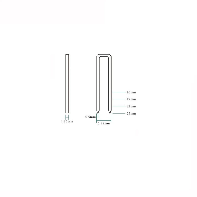 4000 шт 25 мм U-type гвозди степлер для модели 425KL
