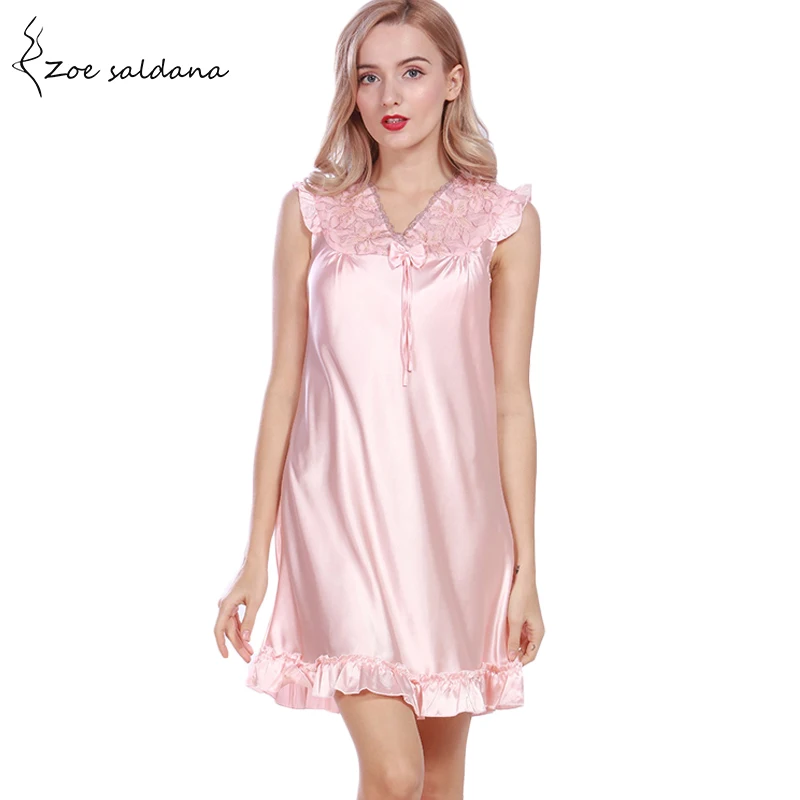 

Women's Sexy Lingerie Satin Silk Night Dress Sleepwear Lace Nightgown Plus Size Elegant Summer Dress