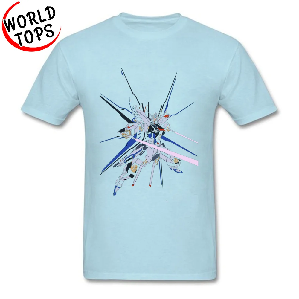 Strike Freedom Gundam Seed 11845 Short Sleeve Tops T Shirt Round Neck 100% Cotton Men Top T-shirts Printed Sweatshirts Funny Strike Freedom Gundam Seed 11845 light