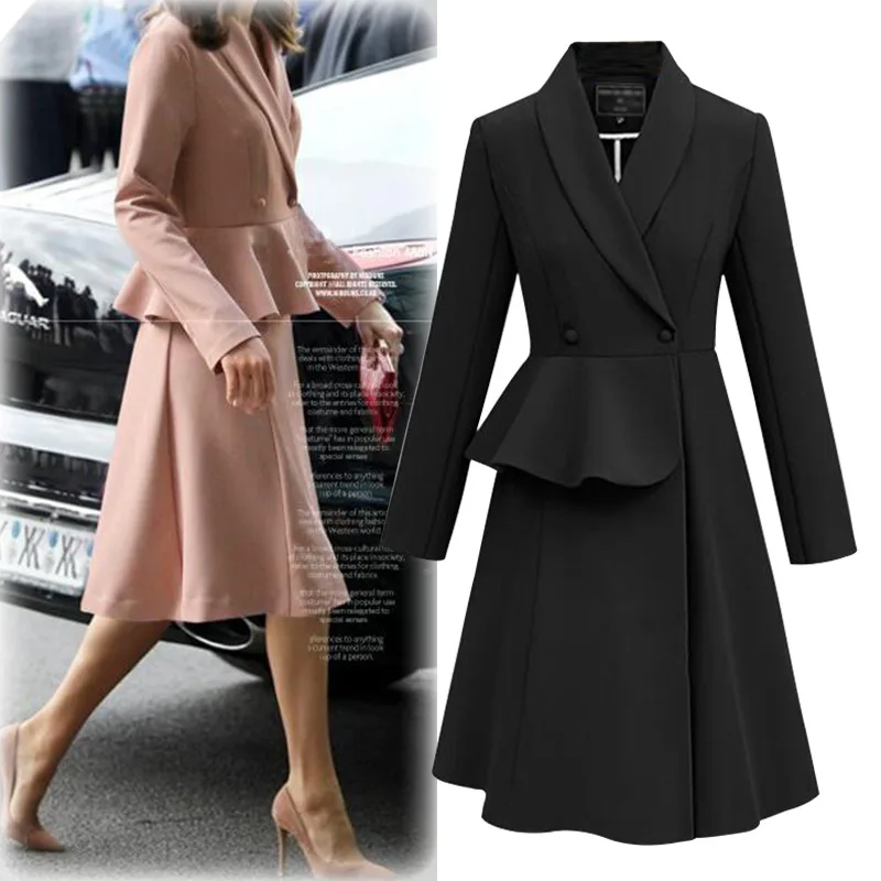 

SWYIVY Ladies Coat Design Woman Long Coat Autumn Trench Blazer Female Windbreaker Temperament Elegant Women Coats 2019 Outwear