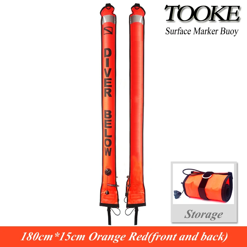 Tooke Scuba Diving Surface Marker Buoy SMB Underwater Safety Signal Buoy Float Inflatable Tube Sausage 120cm 150cm 180cm Diving Buoy Tooke Scuba Diving Surface Marker Buoy SMB Underwater Safety Signal Buoy Float Inflatable Tube Sausage 120cm 150cm 180cm Diving Buoy