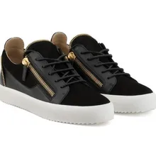 Новинка года; дизайнерские черные мужские кроссовки с боковой молнией; повседневная обувь для подиума с перекрестной шнуровкой и круглым носком; Высококачественная Мужская обувь