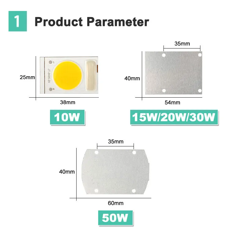 30 шт. COB светодиодный лампочка 50 Вт 30 Вт 20 Вт 15 Вт 10 Вт светодиодный чип лампа 220 в 240 В вход Smart IC для DIY Светодиодный прожектор Прожектор