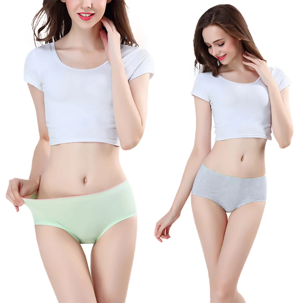 

New Sexy Panties Solid Cotton Underwear Women Splice Candy Underwear Girls Breathable Briefs Traceless Panties Women M L XL
