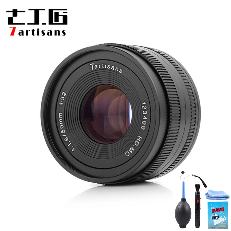 

7artisans 50mm f1.8 Large Aperture Portrait Manual Focus Micro Camera Lens Fit for Canon eos-m Mount E-Mount Fuji FX-Amount