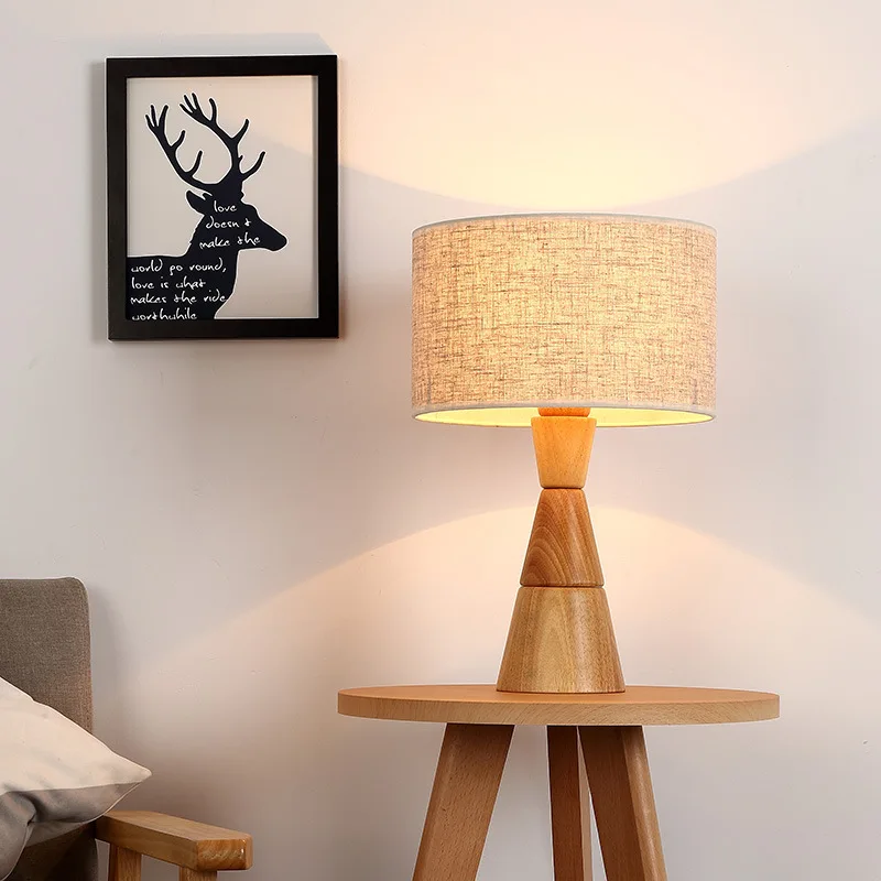 

Tuda Free Shipping Janpanese Style Table Lamp Modern Minimalist Table Lamp Living Room Study Room Creative Wooden Eye Care Lamp