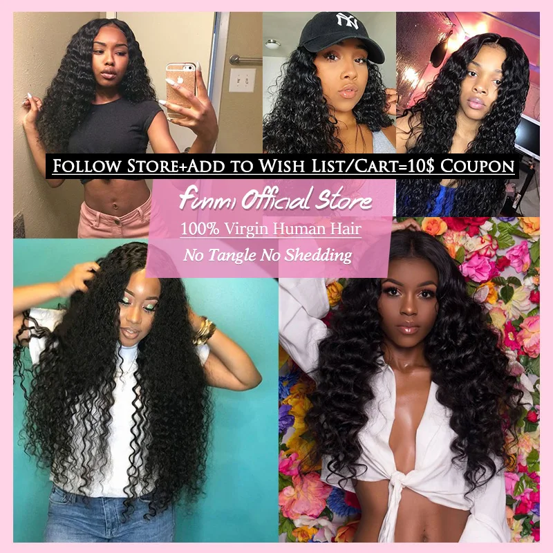 Brazilian Deep Wave Virgin Hair Bundles Natural Color Brazilian Virgin Hair Deep Wave Human Hair Extensions Funmi Hair Weaving