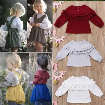 

Toddler Newborn Baby Girls Flounce Long Sleeve Blouse Top