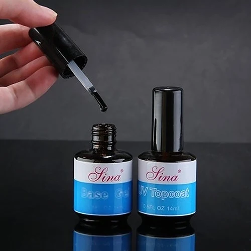 

Women's Beauty 2 Pcs Bottles Top Coat Primer Base Gel Nail Art UV Gel Polish