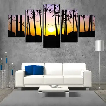 

2017 fashion new silhouette canvas painting rectangle HD large image artwork wall picture ome decoration for living room