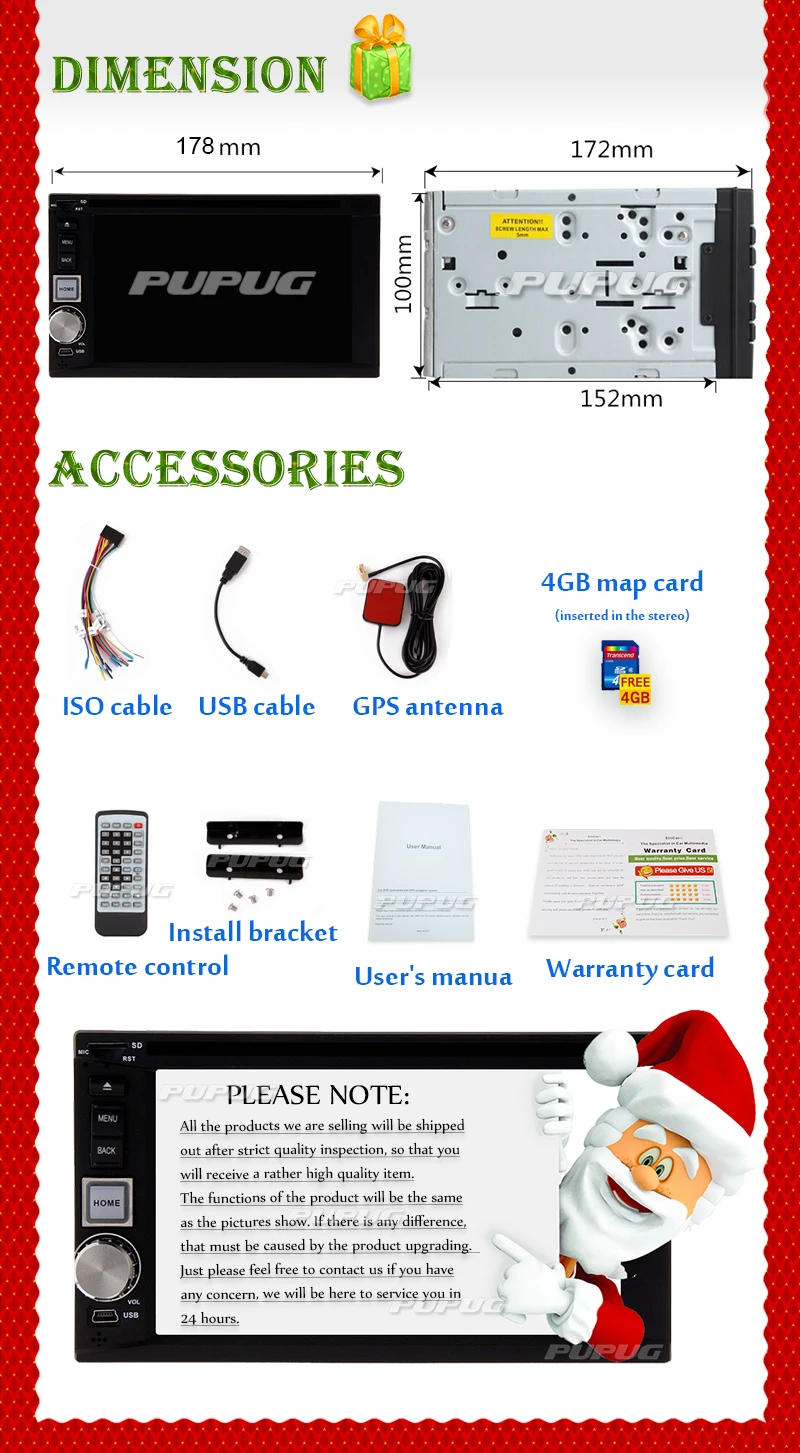 Perfect SD MP4 2 din Auto Accessory EQ Radio Autoradio GPS Stereo Map Car DVD Player FM AM Steering Wheel Video Touchscreen 7