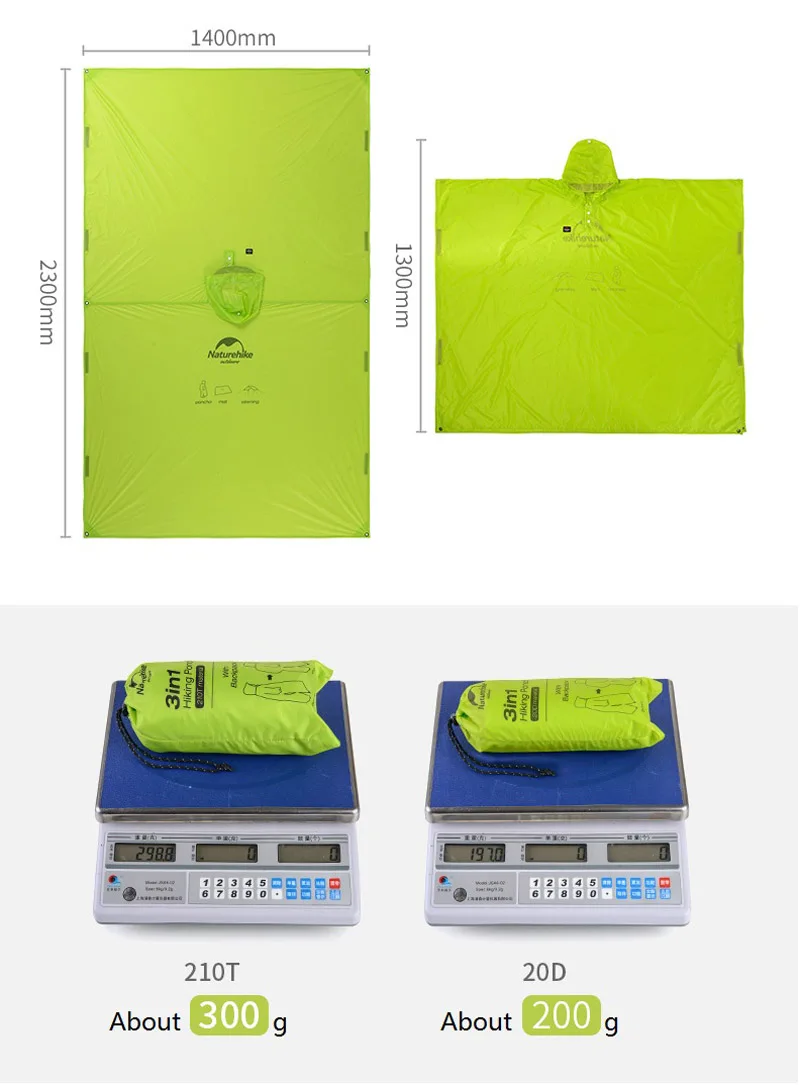 Capa de Chuva Toldo ao ar Naturehike Única Pessoa Poncho Mochila Livre Acampamento Mini Lona Sun Shelter 20d Silicone 210 t Tafetá 3 Barraca de sol
