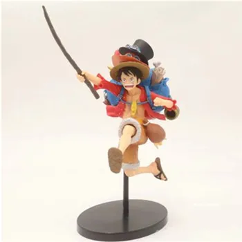 

ONE PIECE The Straw Hat Pirates Monkey D. Luffy Backpack Shape Portgas.D.Ace Sabo Hat PVC Action Figure Toy BOX 19CM Z245