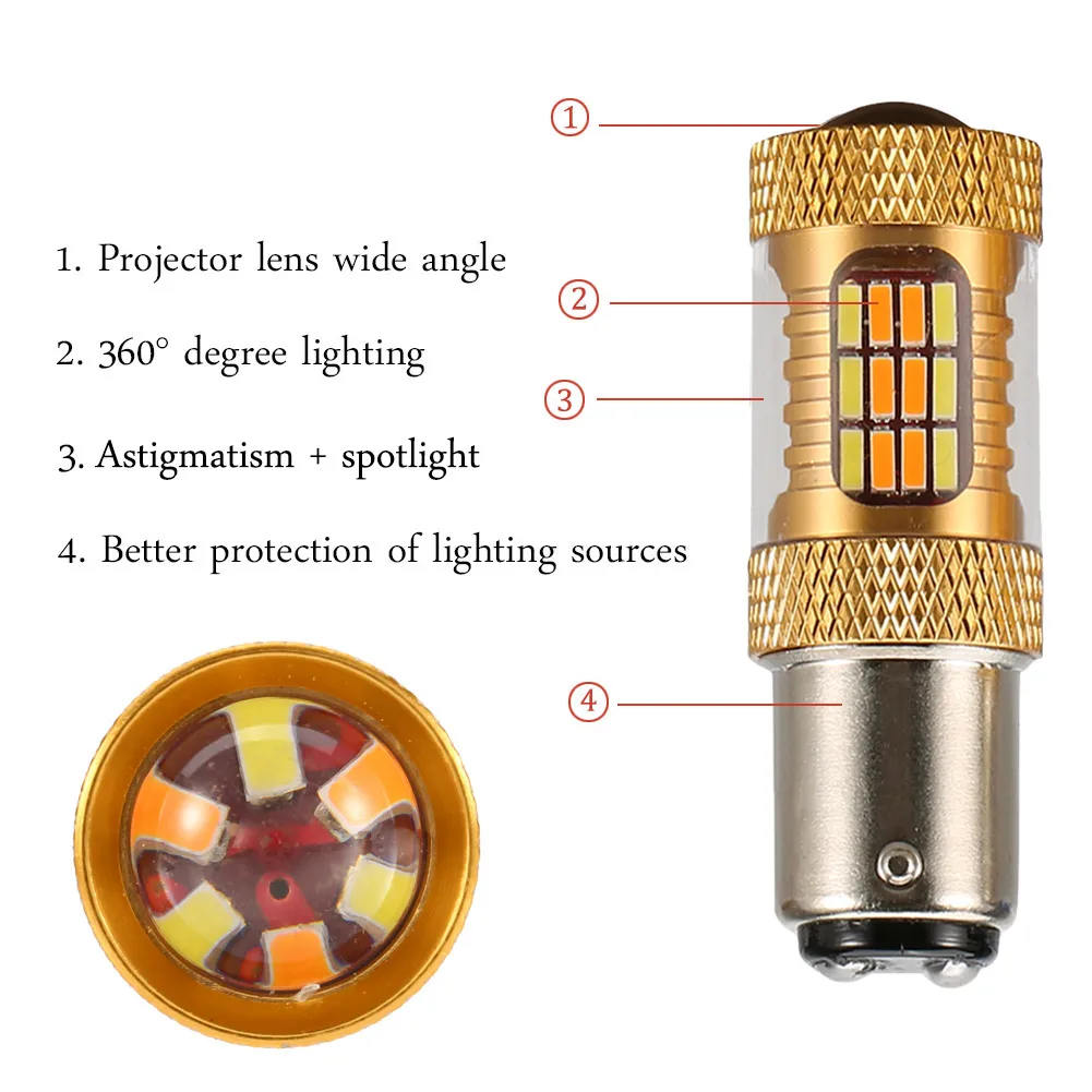 

1 Pair S25 1157 BAY15D 54SMD LED Car Rear Direction Indicator Auto Front Turn Signals Light 12V Car Styling
