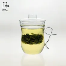 400 ml Resistente Al Calor Vidrio Teaware Floral Té de Hierbas Taza de Aislamiento Térmico Taza del Filtro de té infusor