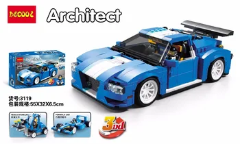 

DECOOL Creator 3 in 1 Turbo Track Racer car 3119 664pcs Legoings 3D DIY Figures toys for children educational building blocks