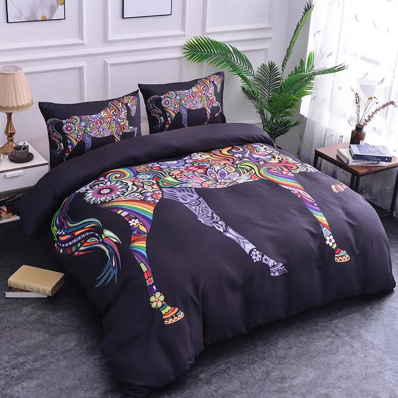 

ZEIMON 3pcs Comforter Polyester Bedding Set Horse Printed Home Decoration Accessories Duvet Cover Pillowcase For Home Textiles
