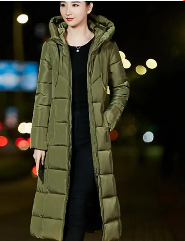 rembourré Envoyer Long Noir Femmes Coréenne Style Genou gris rouge 2018 Sur Hiver Nouveau Épaississement Vêtements Coton Green blanc Le Livraison Manteau army pEqIwdp