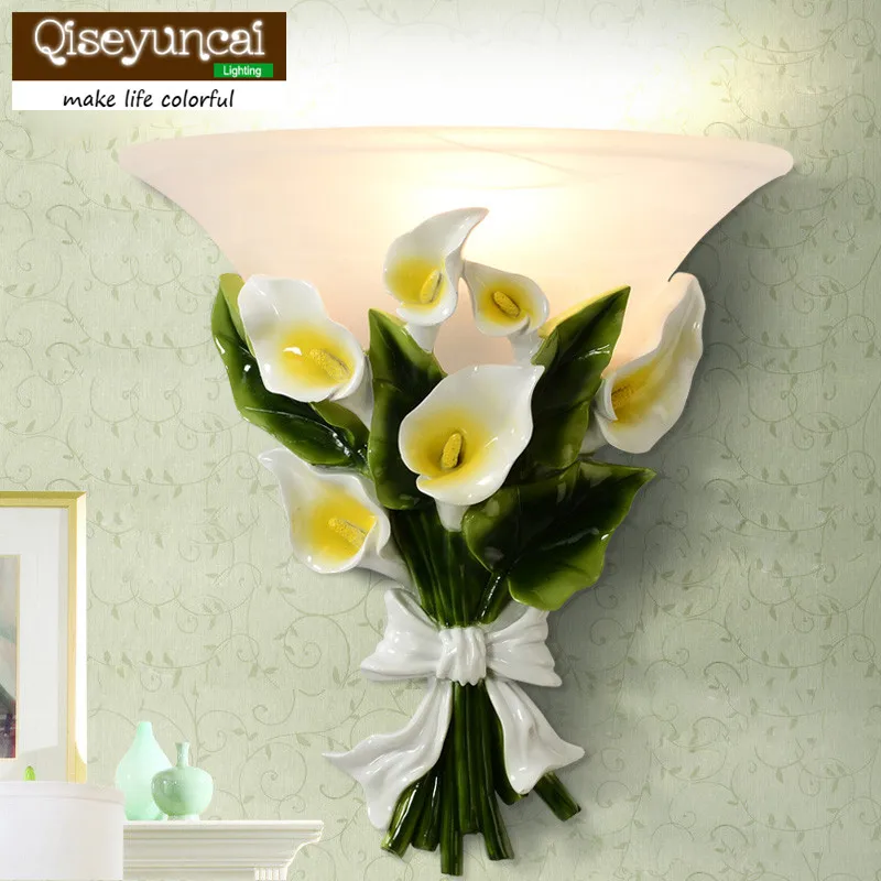 

Qiseyuncai 2018 новый европейский пасторальный художественный настенный светильник для гостиной фон для стены коридора лестницы прикроватный настенный светильник