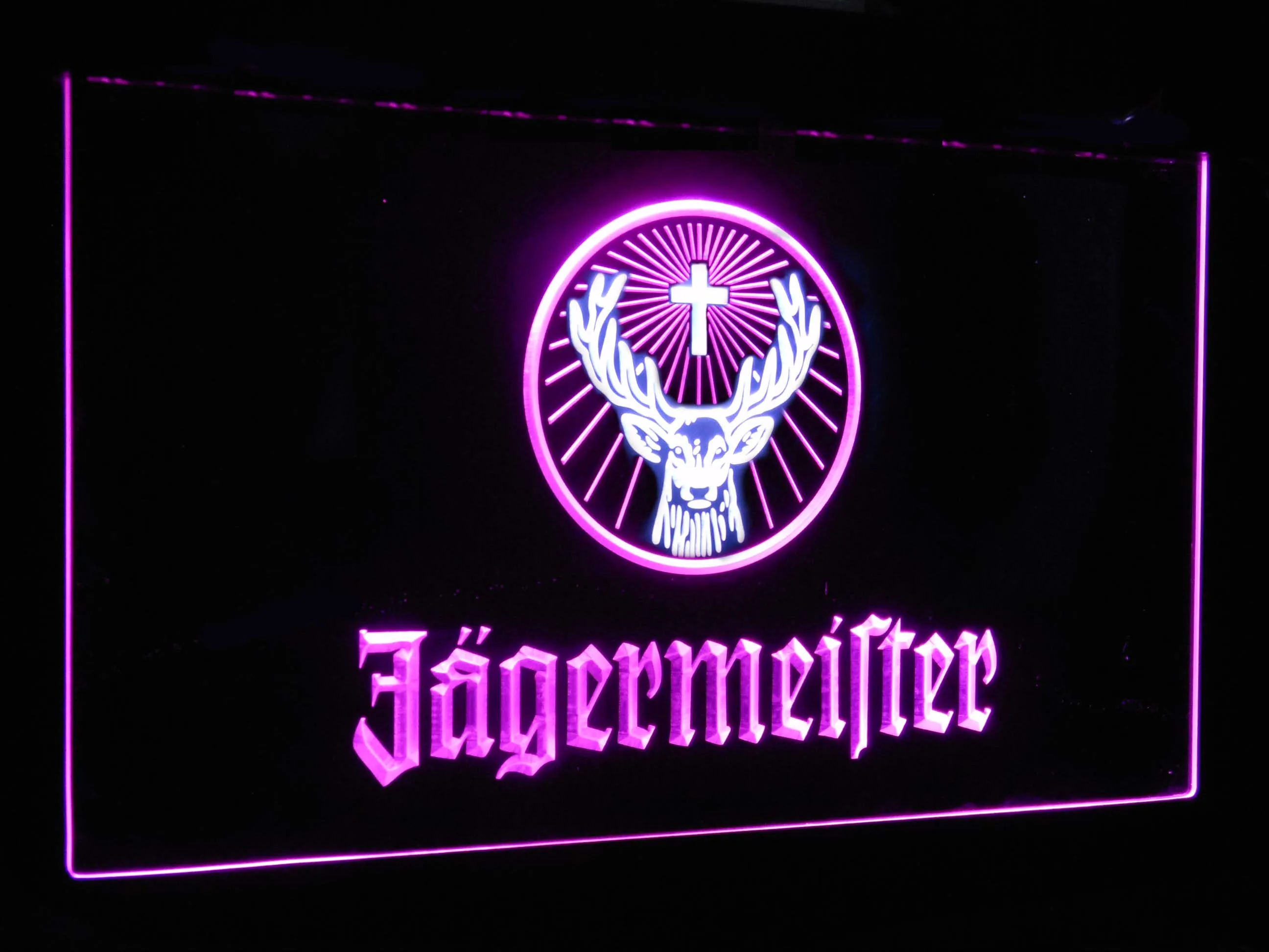 Jagermeister голова оленя двойной цвет светодиодный неоновый знак st6-a0288 - Цвет: White and Purple