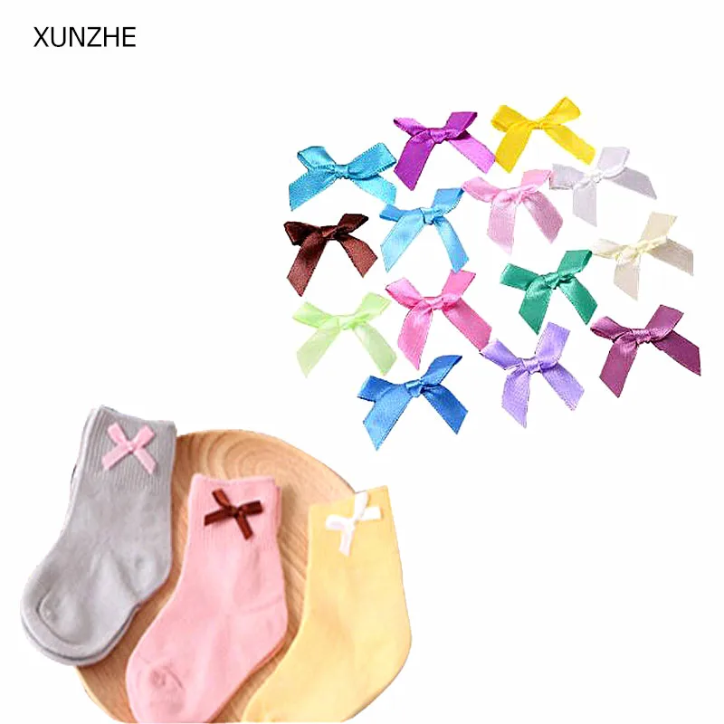 

100Pcs 4 * 4cm Multi Colors Mini Satin Ribbon Bow Home Wedding Gifts Box Decoration Crafts Garment Textile Accessory DIY Handmad