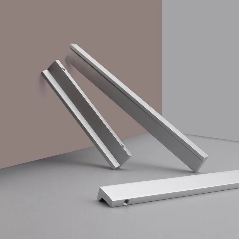 AOBT Silver Kitchen Cabinet Storage Drawer Handles Long Closet Dressers Cabinet Cupboard Pulls Wardrobe Door Handle Hardware